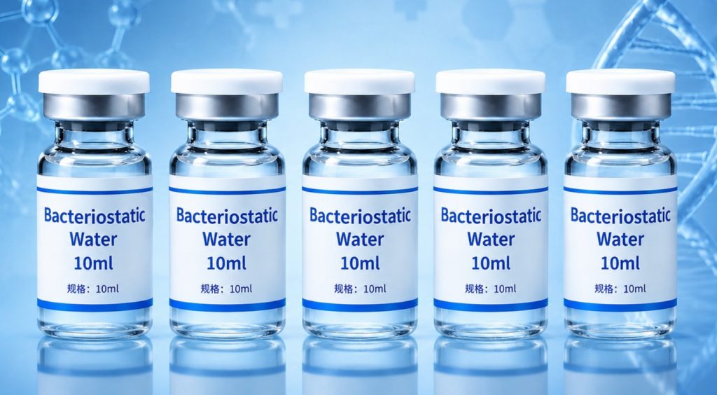 Bacteriostatic Water laboratory reconstitution and formulation material in laboratory research packaging