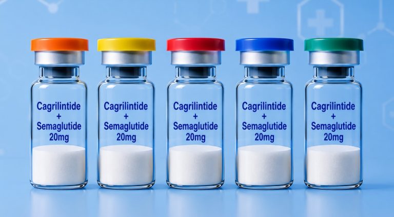 Cagrilintide + Semaglutide research peptide blend in laboratory research packaging