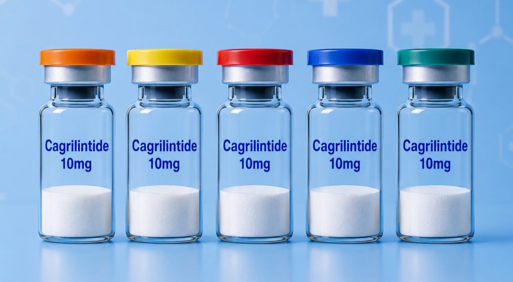 Cagrilintide long-acting amylin analogue in laboratory research packaging