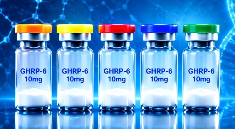 GHRP-6 growth hormone secretagogue hexapeptide in laboratory research packaging
