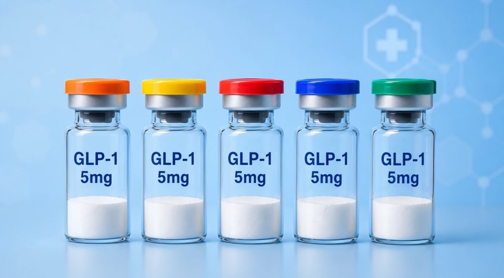 GLP-1 native incretin research peptide in laboratory research packaging