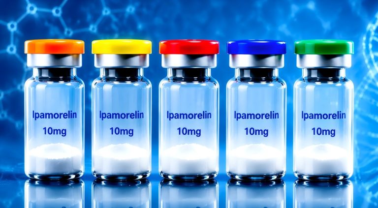 Ipamorelin ghrelin-receptor secretagogue research peptide in laboratory research packaging
