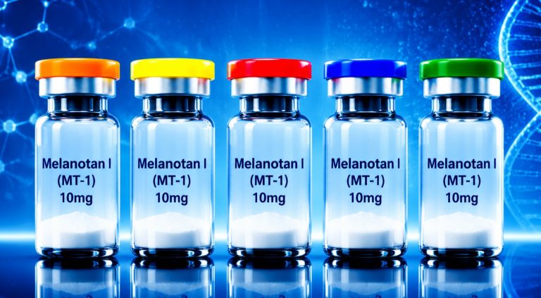 Melanotan I (MT-1) alpha-msh analogue research peptide in laboratory research packaging