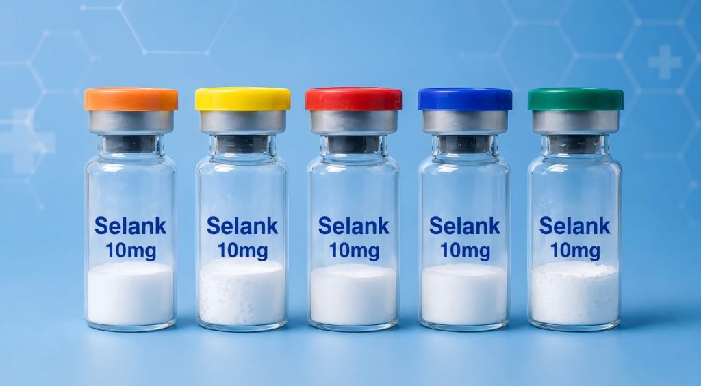 Selank tuftsin-derived heptapeptide in laboratory research packaging
