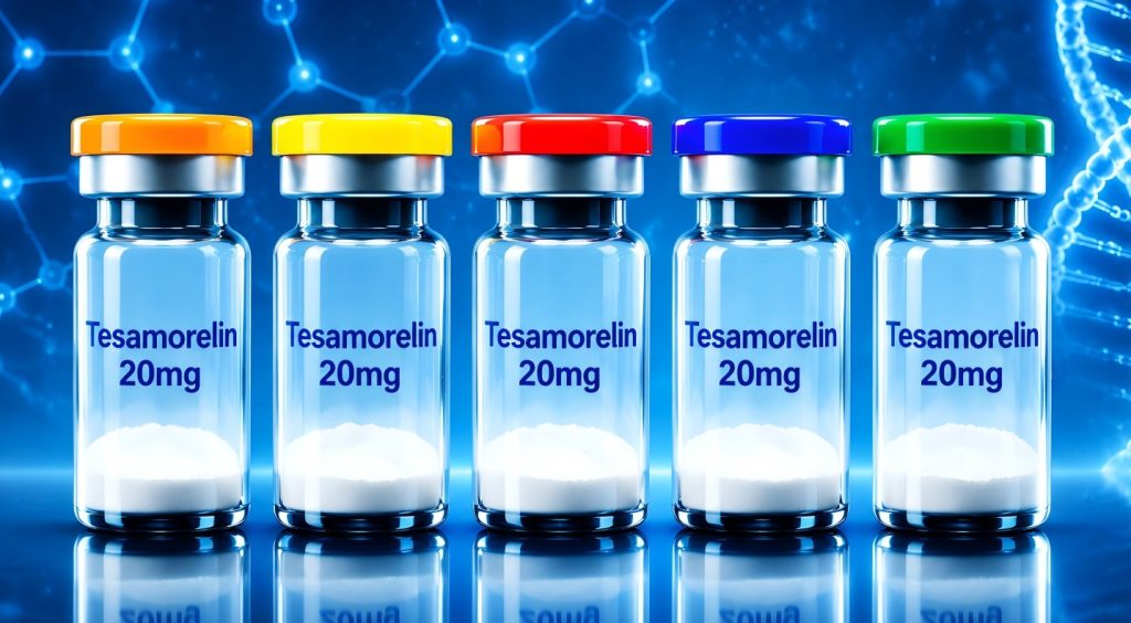 Tesamorelin stabilized ghrh analogue research peptide in laboratory research packaging