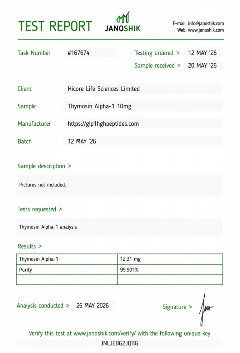 Thymosin Alpha-1 10mg COA certificate of analysis test report