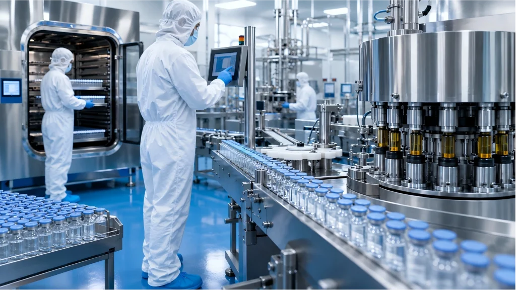 Lyophilized peptide vial manufacturing equipment and automated production line
