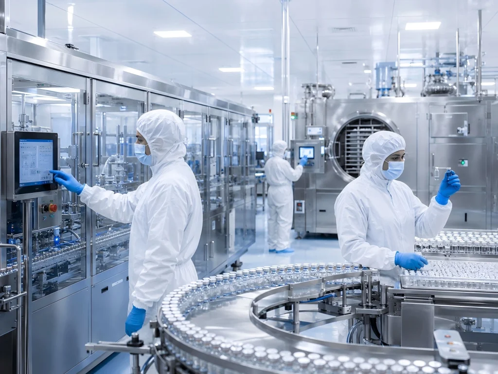 In-process quality control during peptide vial filling and lyophilization