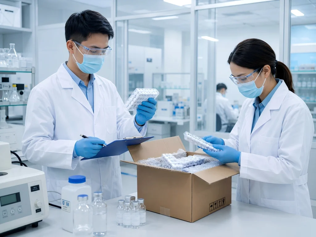 Raw material and packaging inspection for peptide manufacturing quality control
